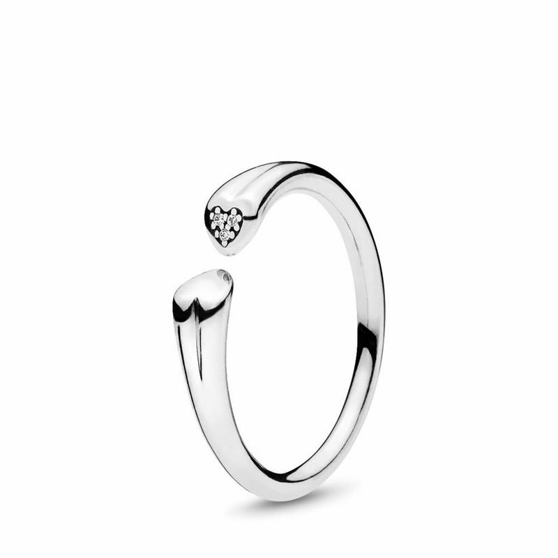 Pandora Two Hearts Stackable Ring Silver Egypt VB8679243